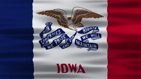 Iowa flag animation Stock Footage 312485214