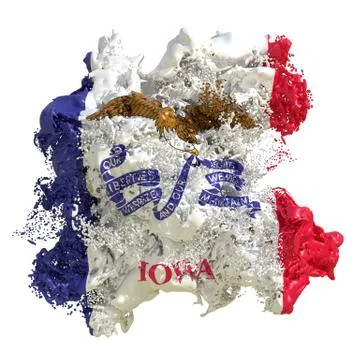 Iowa flag liquid Stock Illustration