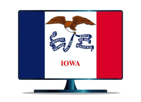 Iowa Flag TV Stock Illustration