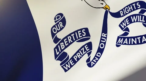 Iowa flag waving in the wind. Looping sun rises style.  Animation loop Stock Footage 48164550