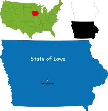 Iowa map Stock Illustration