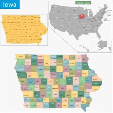 Iowa map Stock Illustration