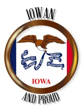 Iowa Proud Flag Button Stock-Illustration