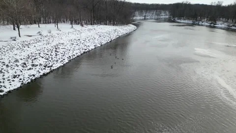 Iowa river in Eastern Iowa Stock Footage 296425725