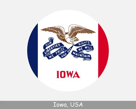 Iowa Round Flag 库存插图