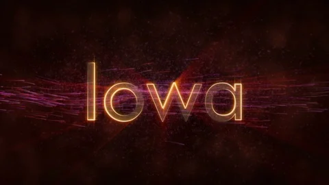 Iowa - Shiny looping state name text animation Stock Footage 99575778