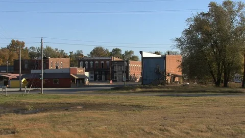 Iowa small river town Stock Footage 129058300