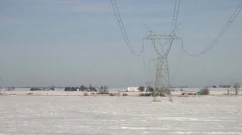 Iowa Snow - Handheld Drive-By Video stock 10716596