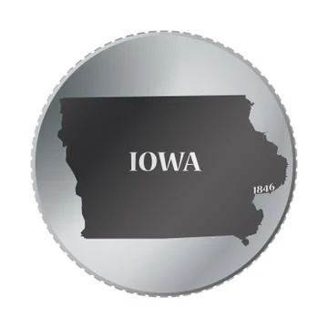 Iowa State Coin Stock Illustration