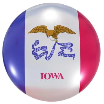 Iowa State flag button Stock Illustration