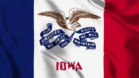 Iowa State Flag Loop 4K Stock Footage 243874291