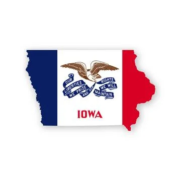 Iowa State Flag Map Illustrazione stock