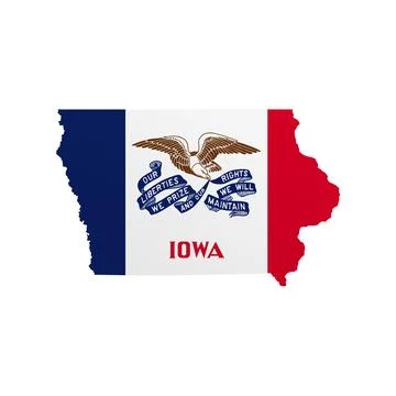 Iowa State Flag Map Illustrazione stock