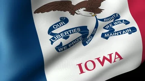 Iowa state Flag Waving Stock Footage 11966481