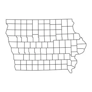 Iowa state map with counties. Vector illustration. Stock Illustration