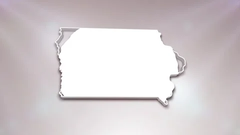 Iowa State Map Intro Stock Footage 242010619