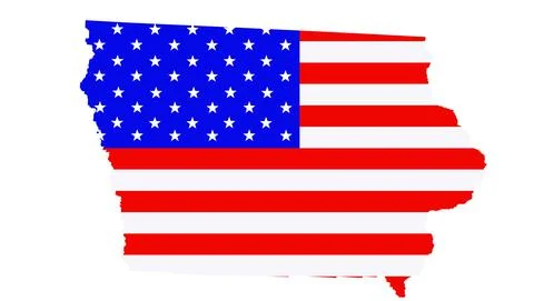 Iowa state map vector silhouette illustration. イラスト素材