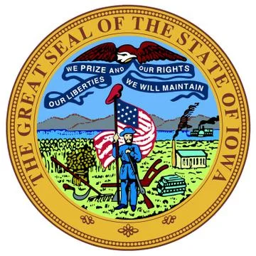 Iowa state seal Stock Illustration