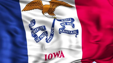 Iowa State Waving Flag Background Stock Footage 204138550