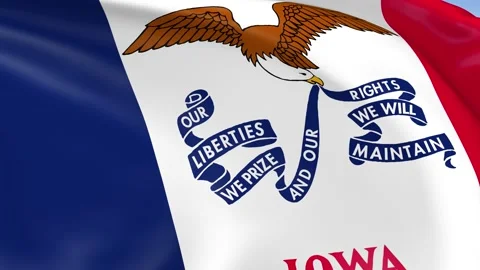 Iowa State Waving Flag Background Loop Stock Footage 317846364