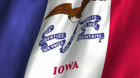 Iowa Waving Flag Stock Footage 12281645