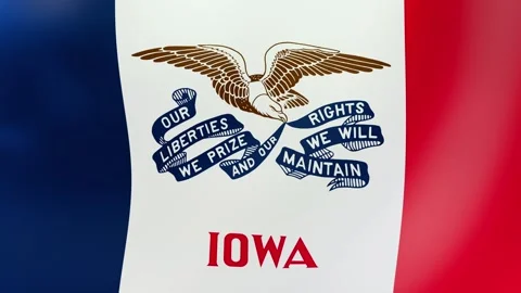 Iowa Waving flag Stock Footage 297498347