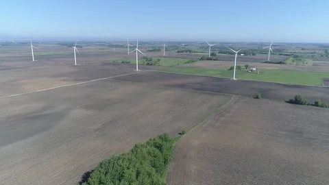 Iowa Wind Farm windmills Stock Footage 90467869