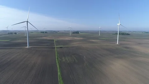 Iowa Wind Farm windmills Stock Footage 90468322