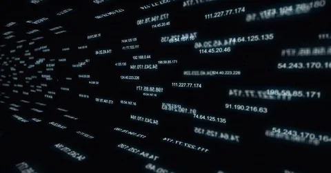 Ip address computer running on a wall Stock-Footage 79548343