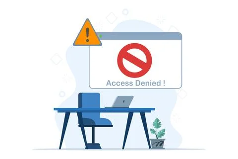 IP address concept, 404 error page, access denied, account block. Stock Illustration