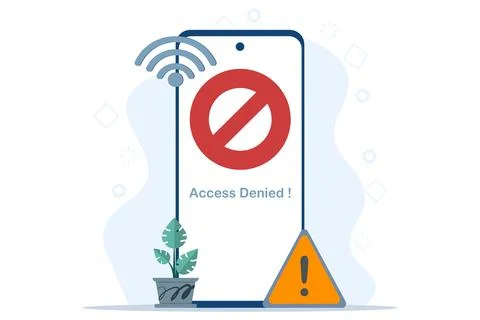 IP address concept, 404 error page, access denied, account block. Stock Illustration