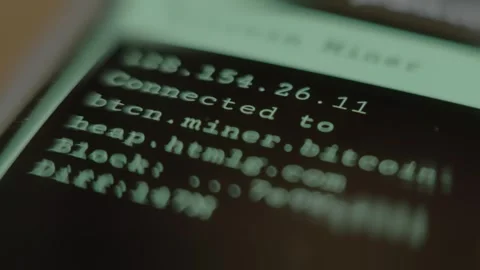 IP Address connected to bitcoin miner, macro view Stock Footage 292447891