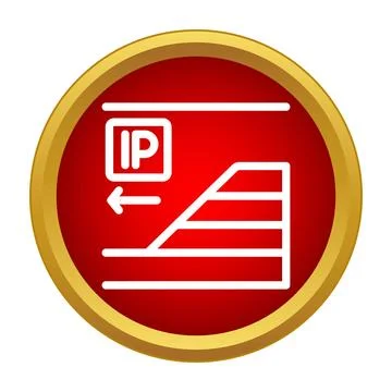 Ip address data transfer with arrow on stairs icon Stock Illustration