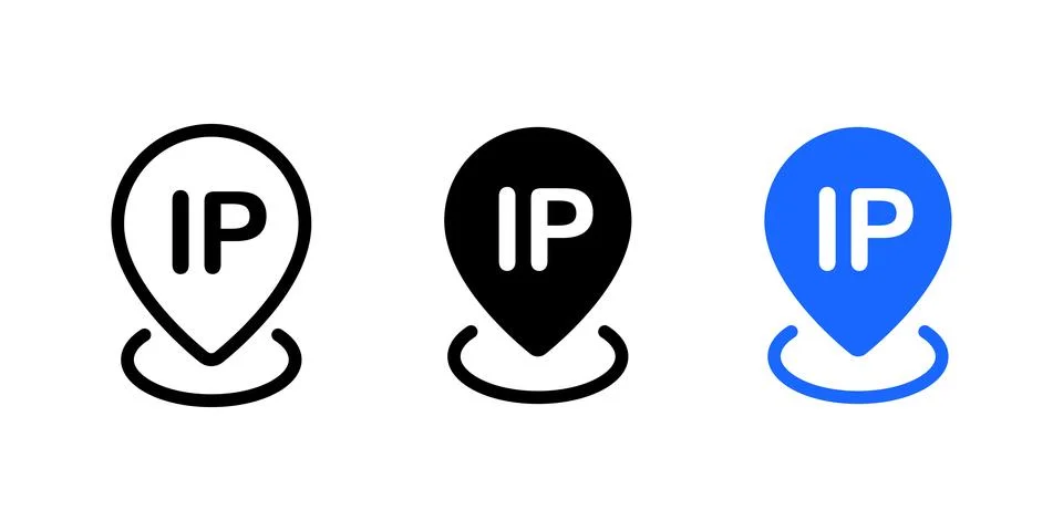 IP address icon. IP location pin symbol. Internet protocol marker vector il.. 스톡 일러스트