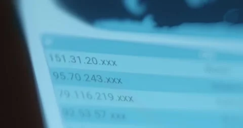 IP addresses under cyber attacks, real time data Stock-Footage 322618852