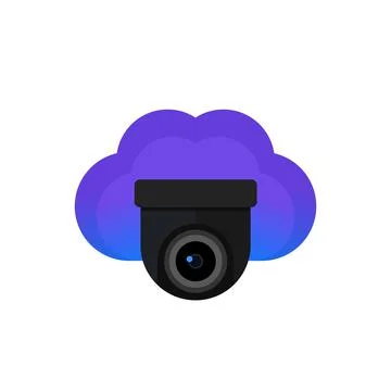 Ip camera and a cloud vector icon Stock Illustration