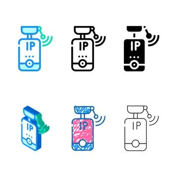 Ip camera color mix icon vector flat Stock Illustration