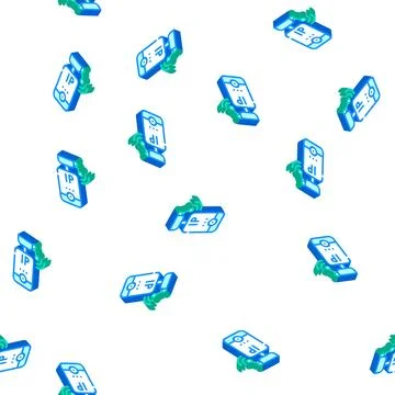 Ip camera isometric icon seamless pattern color Illustrazione stock