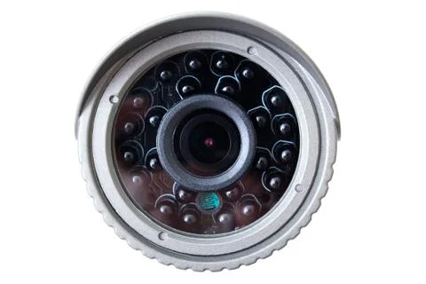 IP camera, security surveillance ip-cam isolated on white Stock Photos