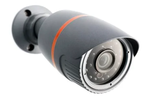 IP camera, security surveillance ip-cam isolated on white Stock Photos