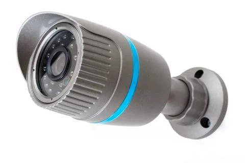 IP camera, security surveillance ip-cam isolated on white Stock Photos