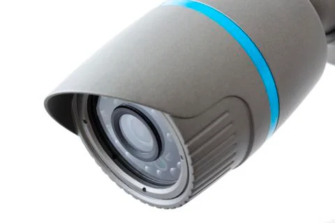 IP camera, security surveillance ip-cam isolated on white Stock Photos