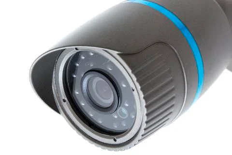 IP camera, security surveillance ip-cam isolated on white Stock Photos