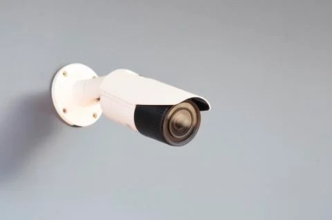 IP CCTV white camera install by have water proof cover to protect camera with Stock Photos