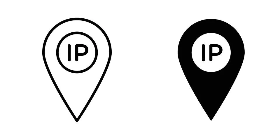 IP icon vector concepts, line and silhouette style Stock Illustration