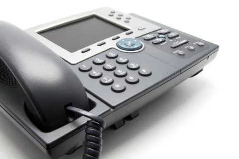 IP Phone (Close-up view from the side) 库存照片