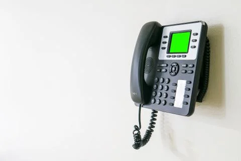 Ip phone on wall Stock Photos