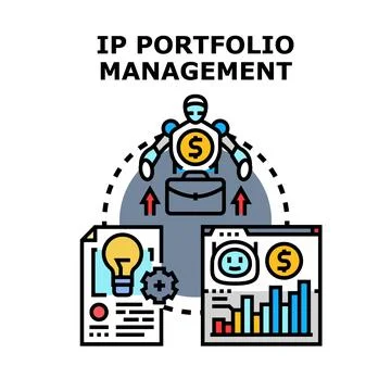 Ip portfolio management process optimizing innovation assets Stock Illustration