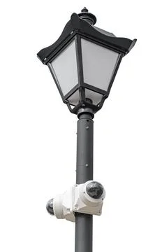 IP security camera and led Street lantern Stock Photos