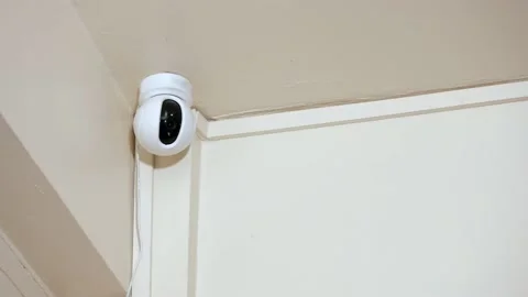 IP security camera, Concept of home security system for surveillance and Stock Footage 158296138